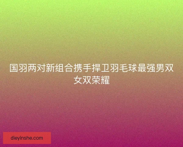 国羽两对新组合携手捍卫羽毛球最强男双女双荣耀