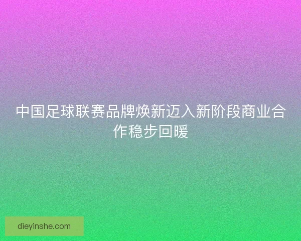 中国足球联赛品牌焕新迈入新阶段商业合作稳步回暖